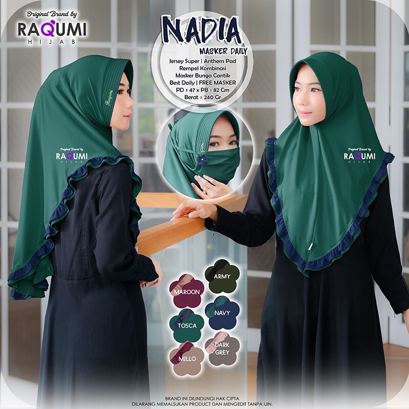 [Original Raqumi] Nadia Masker Daily Raqumi Hijab