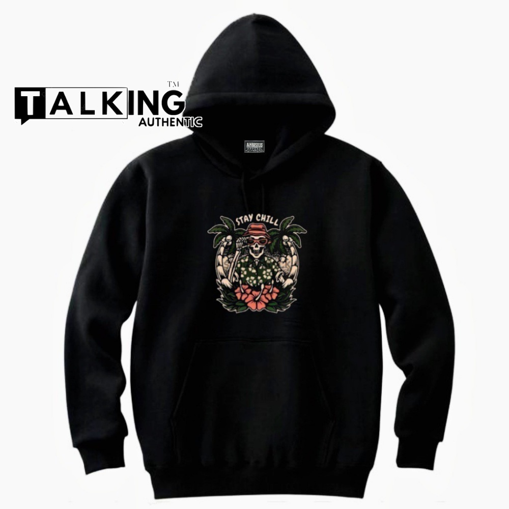 TALKING AUTHENTIC HOODIE HITAM ORIGINAL HOODIE DISTRO BAHAN FLEECE HOODIE PRIA HOODIE TERLARIS BRAND ORIGINAL BANDUNG