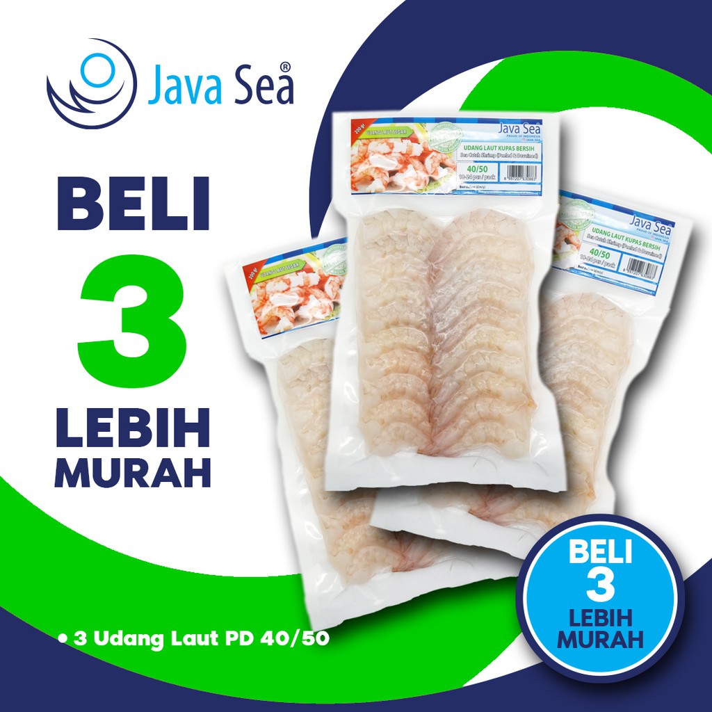 

BELI 3 LEBIH MURAH - Udang Laut Kupas Bersih PUD 40/50