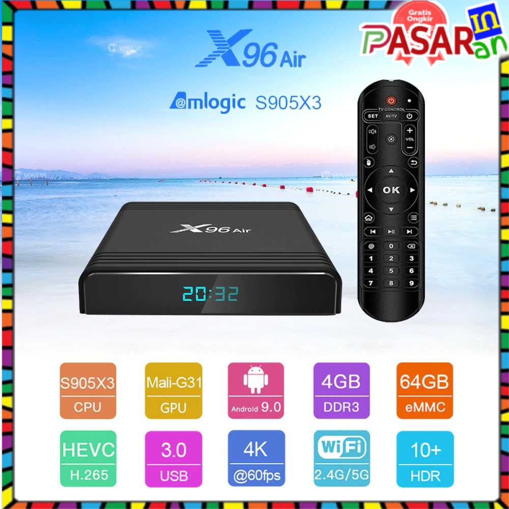 ⭐Vontar X96 Air Smart TV Box BISA TV TABUNG Set Top Box STB Android 9.0 4K 4/32GB
