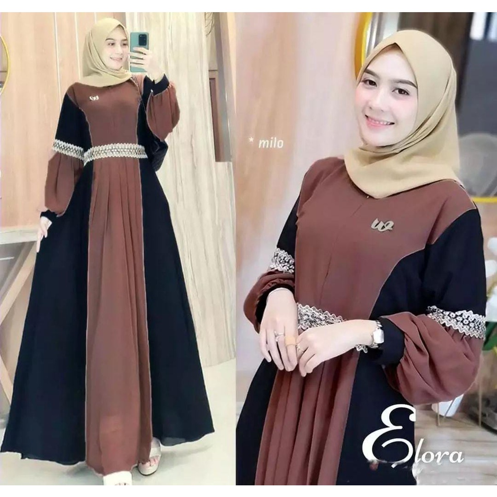 Elora Maxy / Elora Dress / Elora Gamis Wanita/ Elora Dress Pesta / Dress Brukat/ Memothboutique