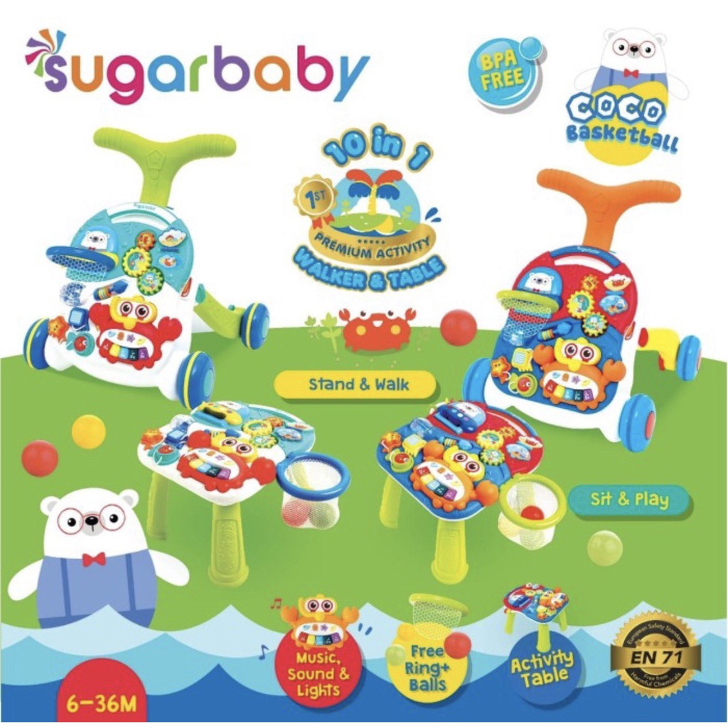 Sugarbaby 10IN1 Premium Activity Walker &amp; Table Fun Walker Sugar Baby