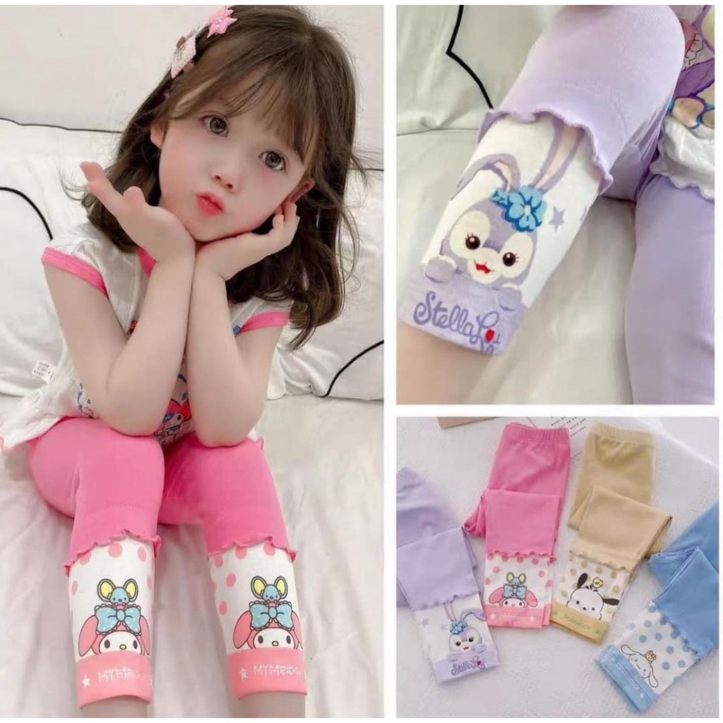 LittleAaron LEGGING DOTTY &amp; FRIEND legging anak perempuan celana panjang import