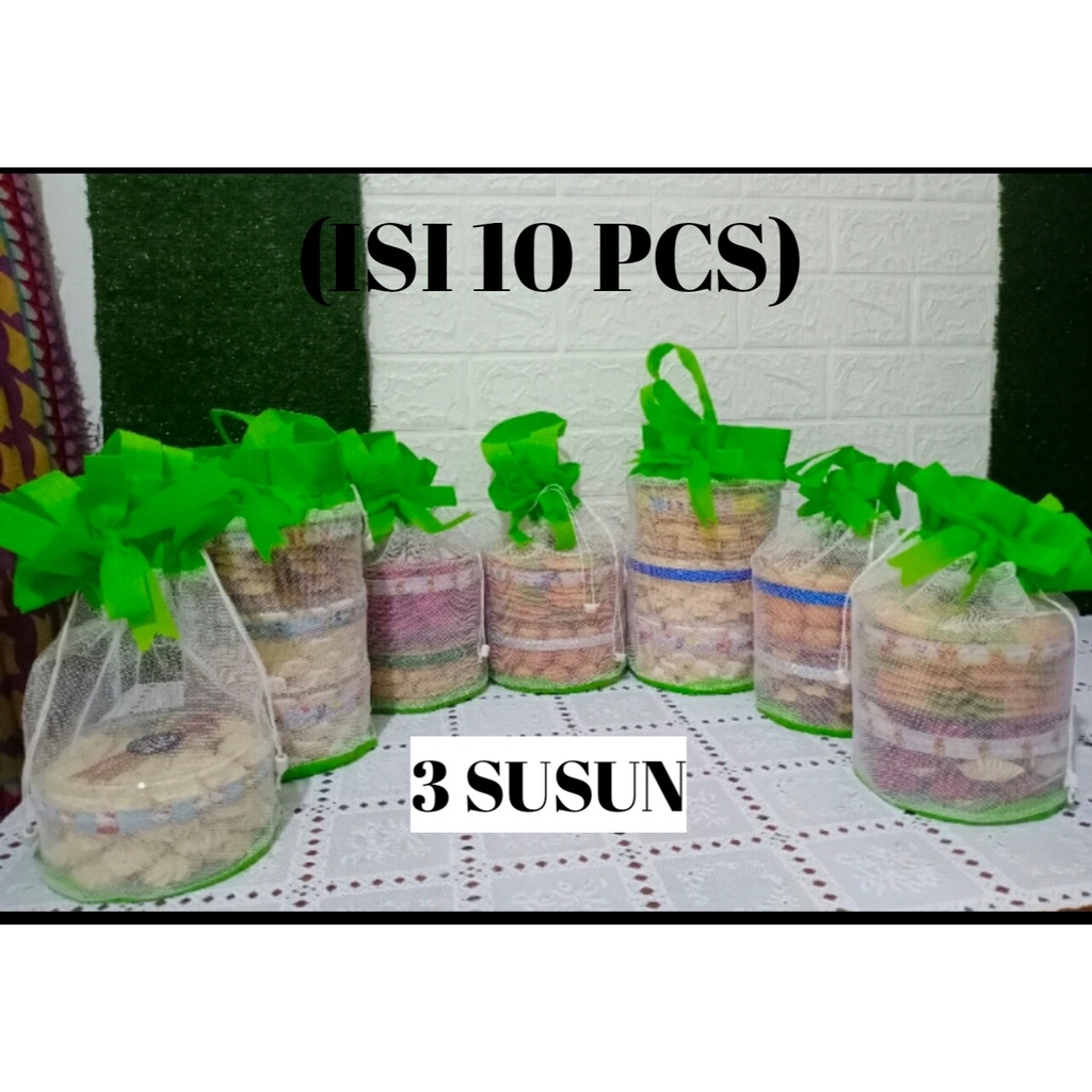 (10 PCS)Tas Toples kue kering 3 Susun/Tas Hampers Lebaran/Tas Toples Kombinasi/Tas Kue Kering/Tas To