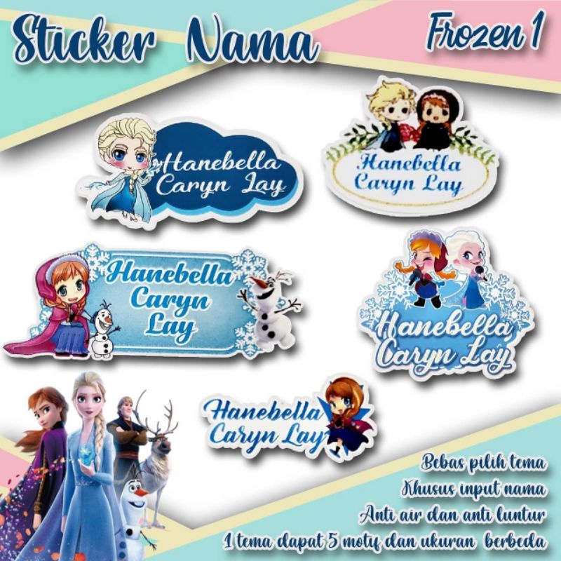 

CUSTOM STICKER NAMA WATERPROOF(PILIH DESIGN HASIL 90PCS)