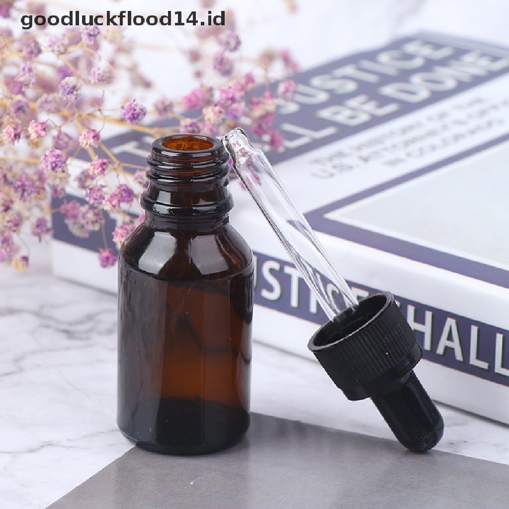 Botol Kaca Kosong Dengan Pipet Warna Coklat Ukuran 5 / 10 / 15 / 20 / 30ml Untuk Essential Oil