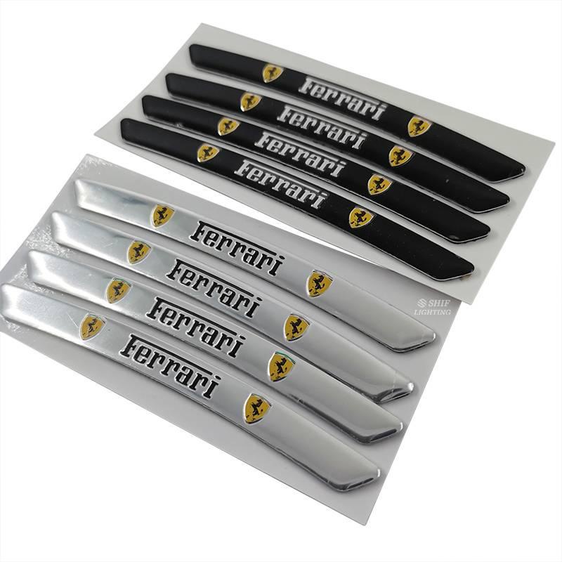 4 x Aluminum FERRARI Letter Logo Car Auto Wheel Tire Decorative Emblem Badge Sticker Decal FERRARI