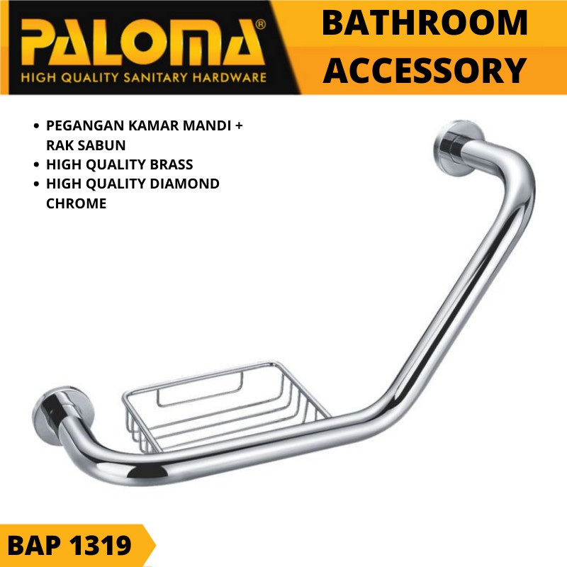 PALOMA BAP 1319 PEGANGAN KAMAR MANDI DAN RAK SABUN HAND GRAB SOAP RACK