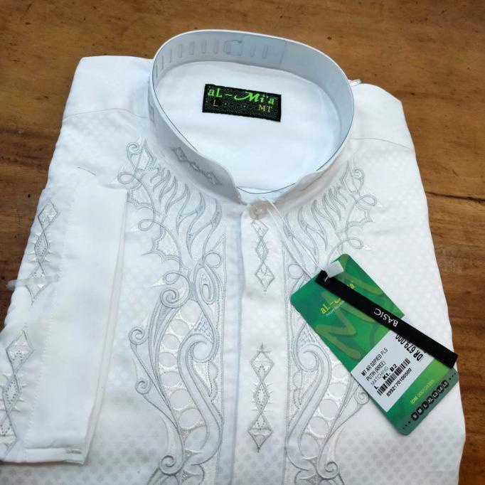 Star Seller Baju Koko Al-Mia Mt (Kualitas Di Atas Al-Mia Premium) - Putih Susu, Xs