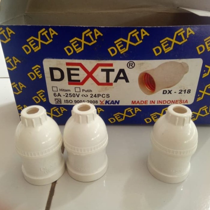 Fitting Lampu Gantung Merk Dexta 218P Warna Putih