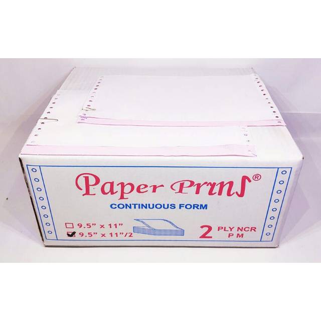 

Continuous Form 9.5 x 11/2 2ply Bagi 2 Paper Pryns
