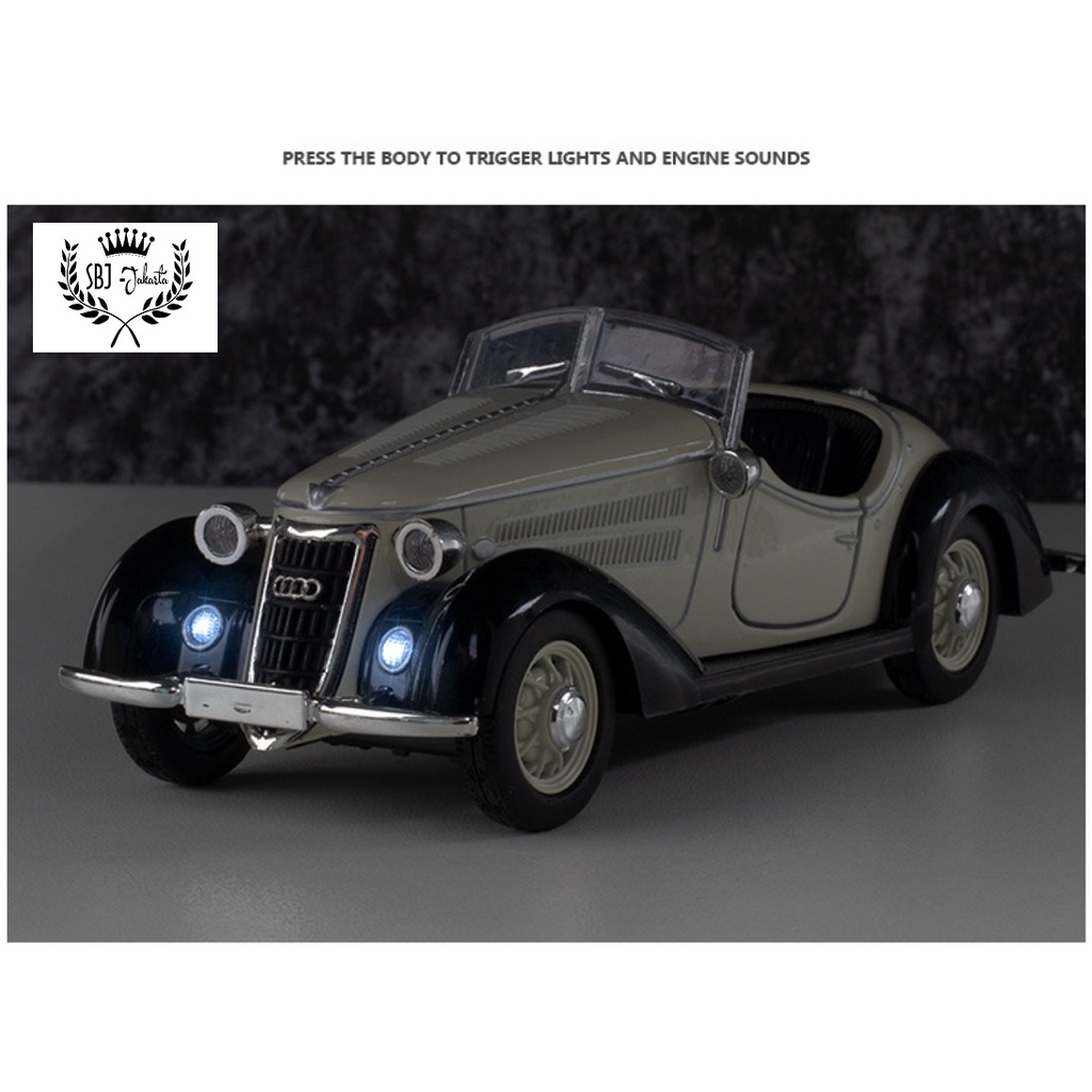 DIECAST miniatur MOBIL AUDI WANDERER W25K ROADSTER 1936 SKALA 1:32