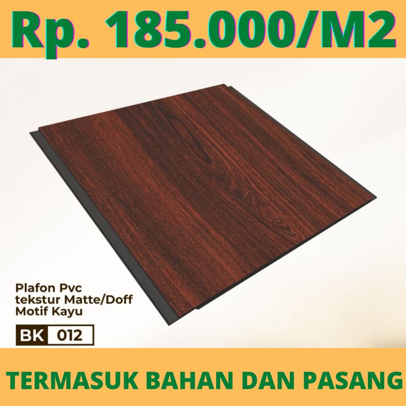 plafon pvc serat kayu coklat