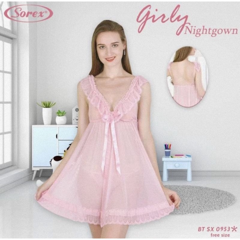 Sorex Lingerie Girly Night Gown BT SX 0953 - Baju Tidur Wanita