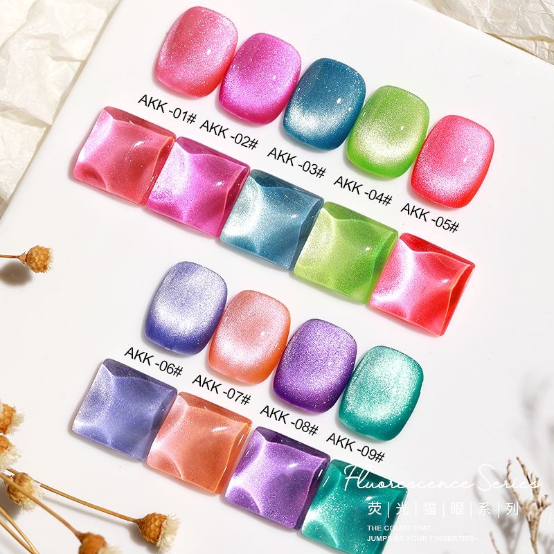 1Set NAIL AS GEL POLISH CODE AKK CAT EYE ISI 9 WARNA