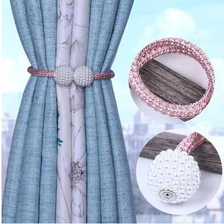 TALI TASSEL GORDEN MAGNET MUTIARA TIRAI PENGIKAT MENJEPIT PENJEPIT MAGNETIK MAGNETIC DEKORASI JENDELA / Tali Magnet Gorden Pengikat Hordeng Tirai Curtain Tie Rope Ball Rumah