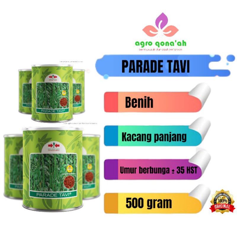 Benih kacang panjang panah merah parade tavi 500gram