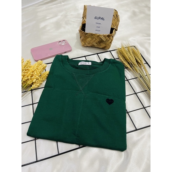 •NEVADA• Sweater Cewe // Sweater Polos // Nevada Cut Label-Hijau Botol