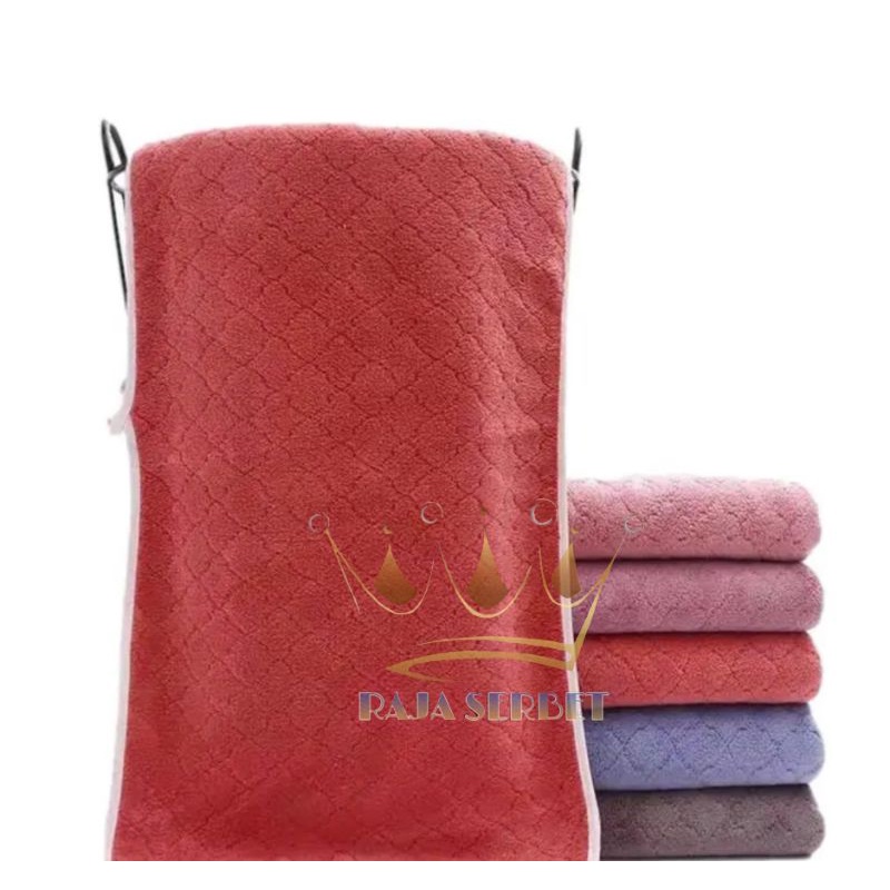 Handuk Muka PREMIUM QUALITY Microfiber Bulu Polos 35x75cm