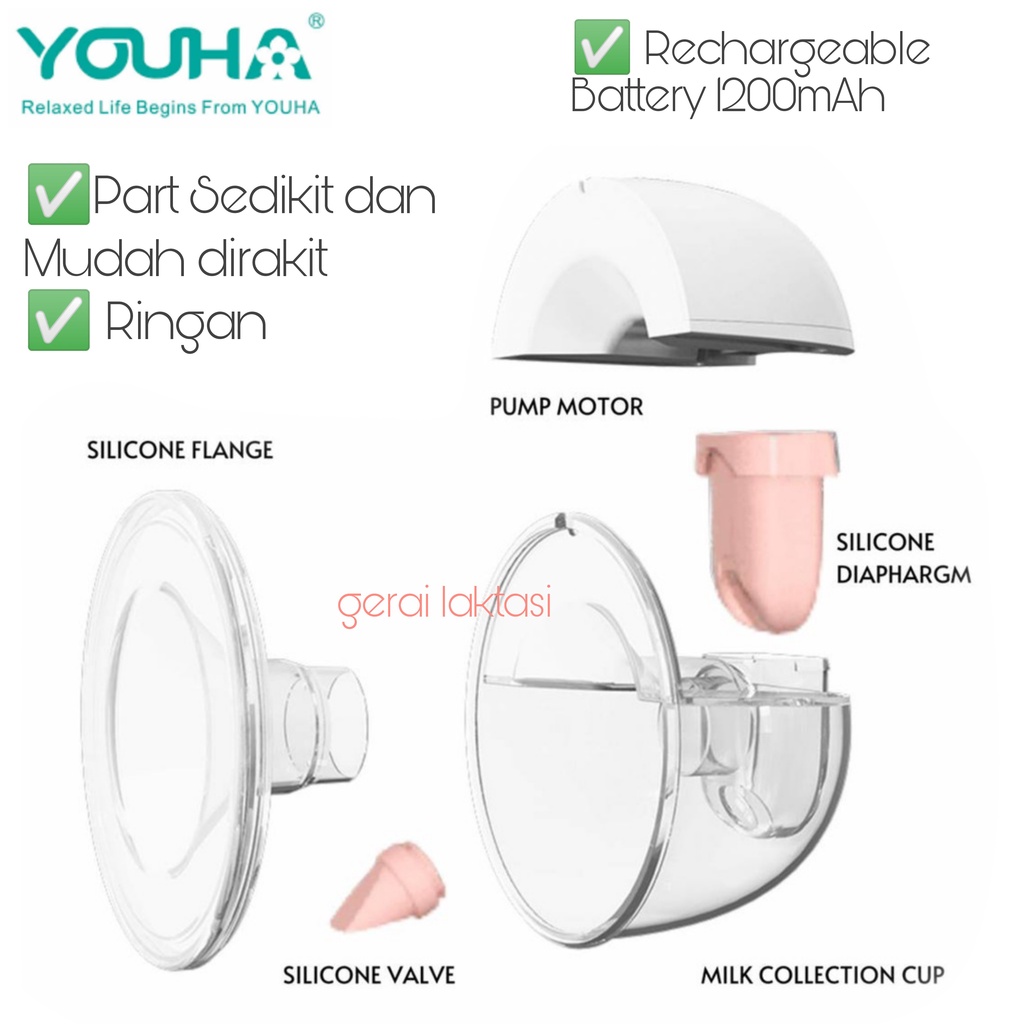 Youha The Ins Gen 2 - AVA Gen 2 Wearable Hands Free Electric Breast Pump