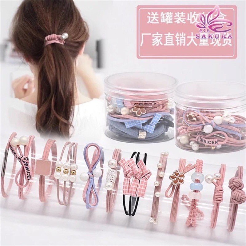 12PCS Ikat rambut korea Import Dewasa anak bayi set lucu asesoris kepala hair Rope