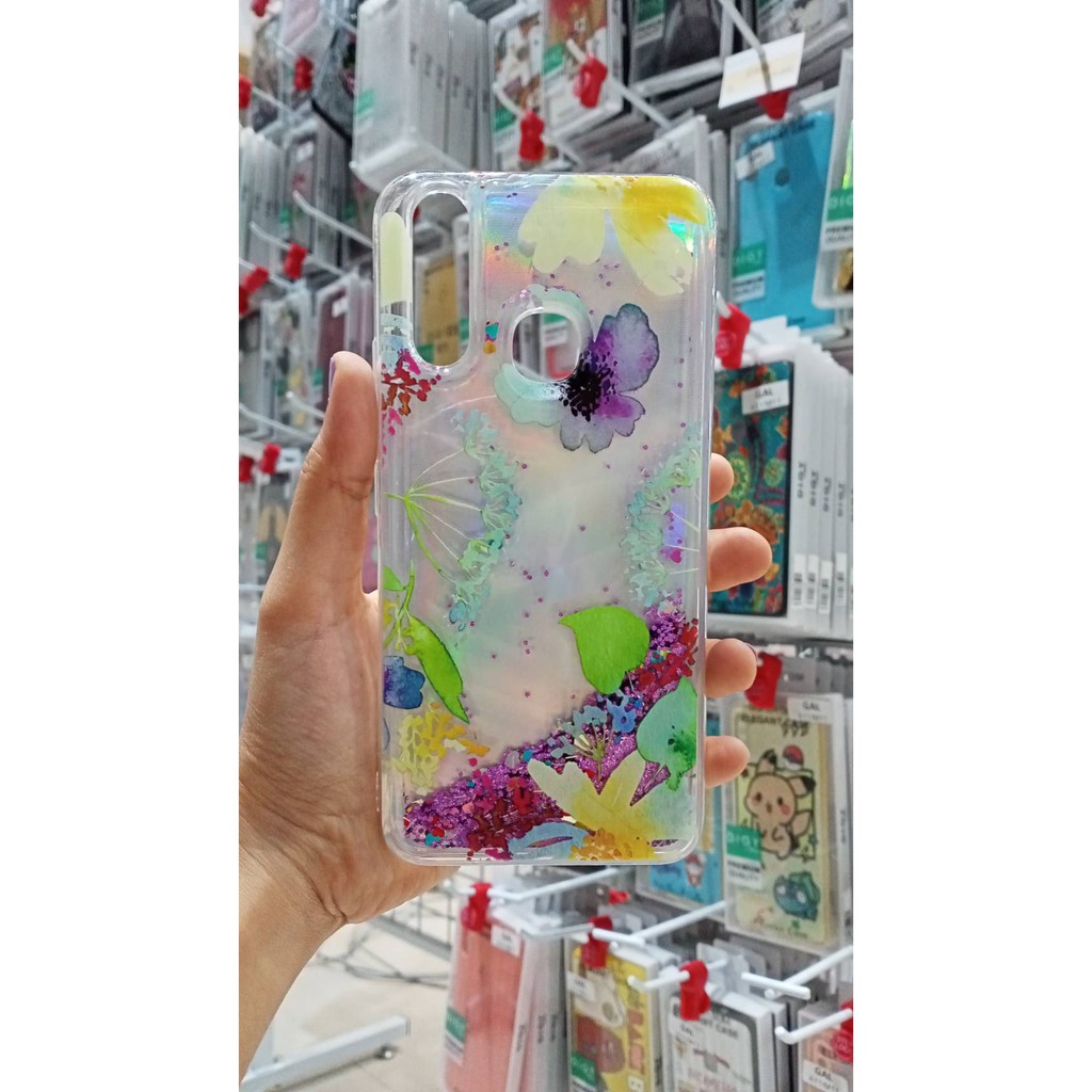 Case VIVO Y12 Y15 Y17 Y91 Y95 Y21 Y22 Glitter Dynamic Liquid Quicksand Case Motif cewe heart bts