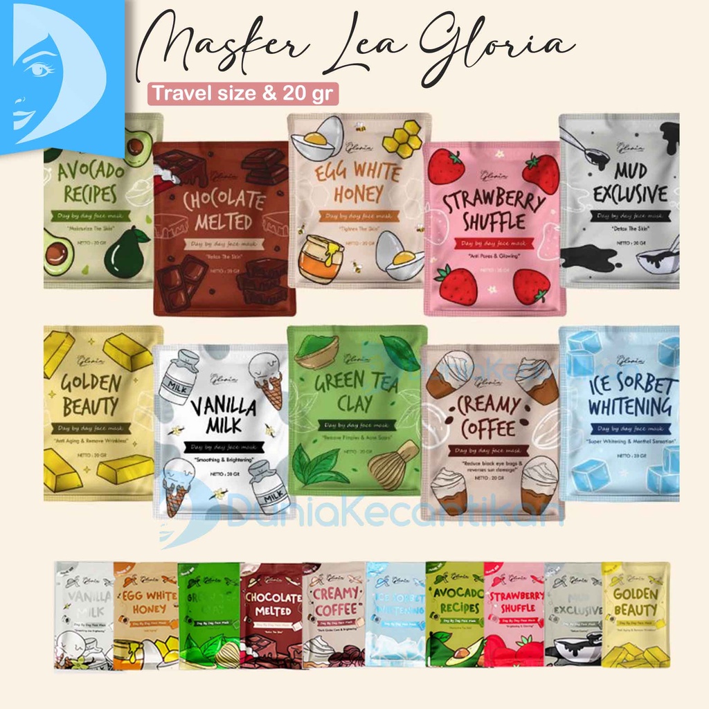 Masker Wajah Organik Lea Gloria / Masker Wajah BPOM / Masker Lea Gloria Travel Size / LeaGloria Wash Of Mask