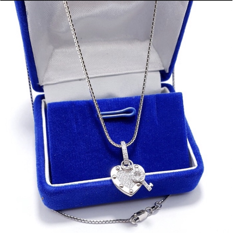 Kalung perak 925 lapis emas putih kalung cewek liontin love perak 925 lapis emas putih