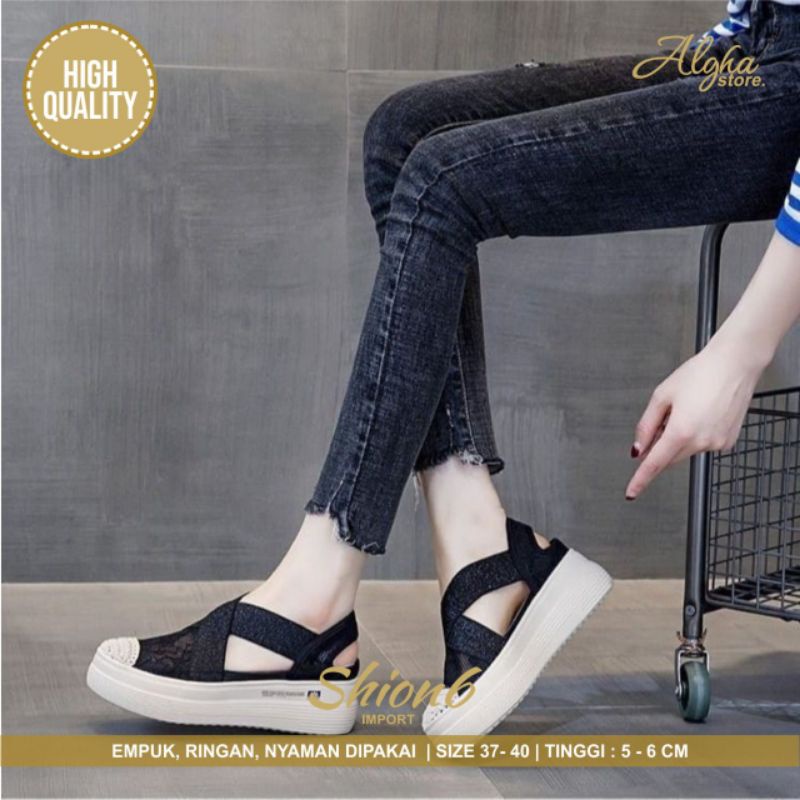 sepatu wanita shion 6 size 37 warna hitam