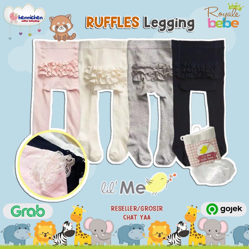 Legging Bayi Ruffle SeriesTutup Kaki Anti Slip Little Me ROYALE BEBE