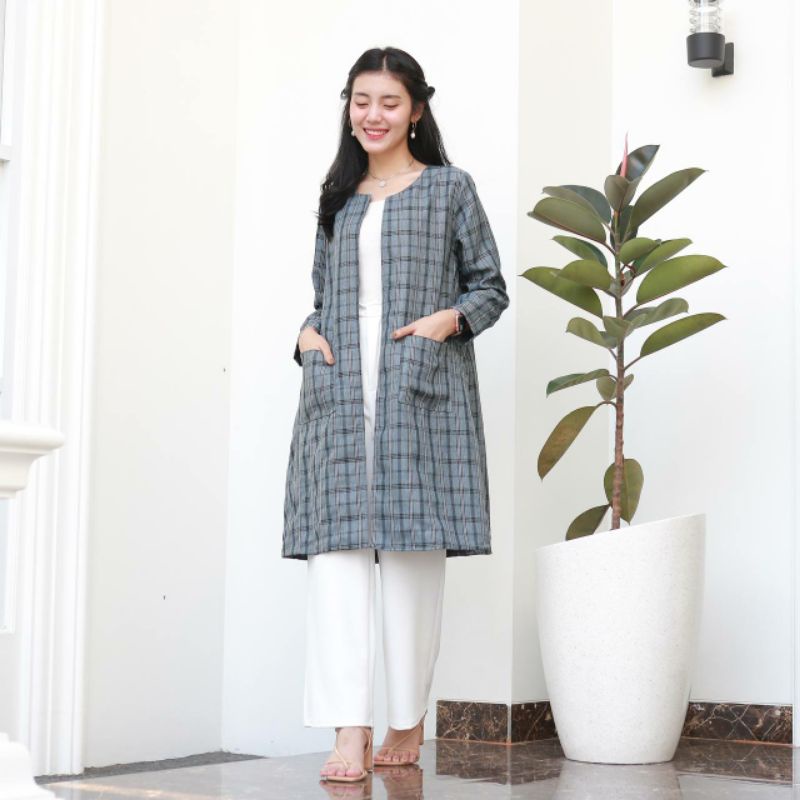 YAYA BLAZER (ld102 pjg95) - Outer Kotak Linen