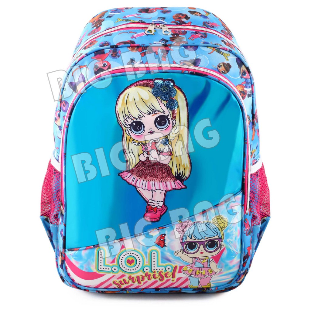 Tas Ransel Anak Perempuan Karakter LOL SURPRISE - Tas Ransel Hologram LED - DAYLIGHT -  BOTOL MINUM