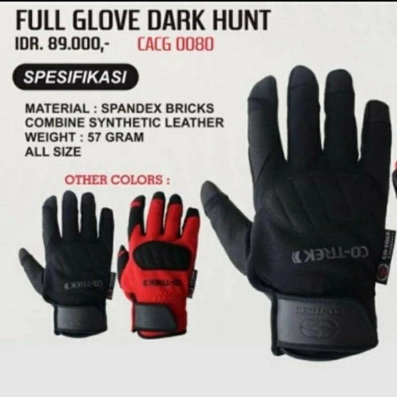 Sarung Tangan Co-trek Full Glove Dark Hunt - Sarung Tangan Touch Screen Cotrek