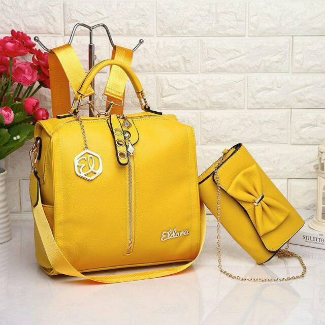SALE Tas Ransel eldora Jovinta 18055 (2in1) wanita branded import batam