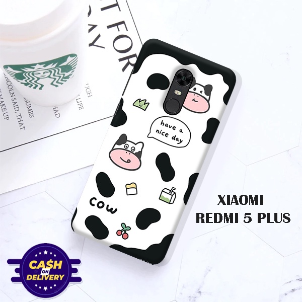 Wintercase - Case Hp Xiaomi Redmi 5 Plus - Case Hp - Case HP Kartun Sapi - Case hp -  Pelindung HP -