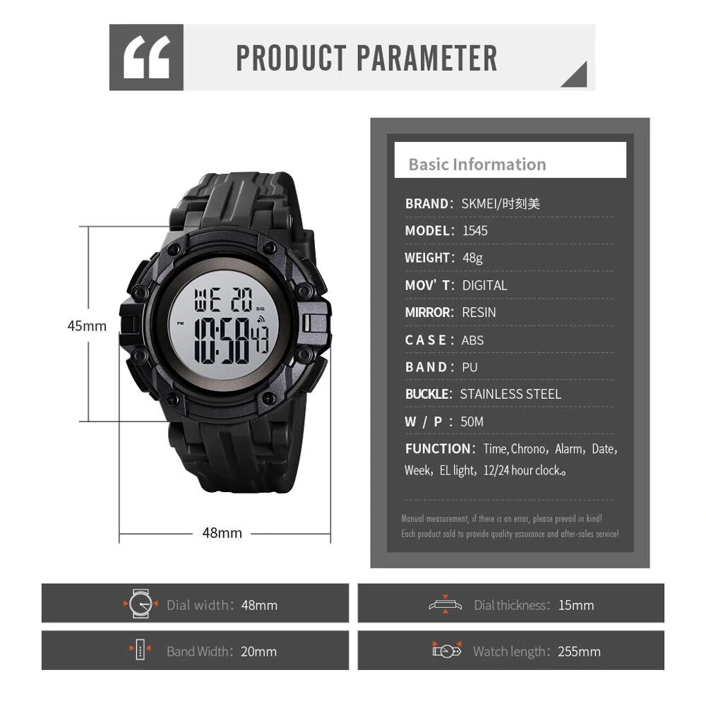 Jam Tangan Pria / SKMEI Digital 1545 Men / Jam Tangan Digital LED Original SKMEI