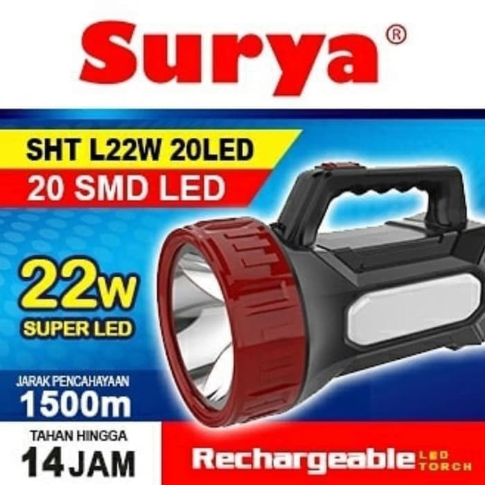 LAMPU SENTER LED SURYA SHT L22W 20LED LAMPU EMERGENCY 20LED SENTER 22w