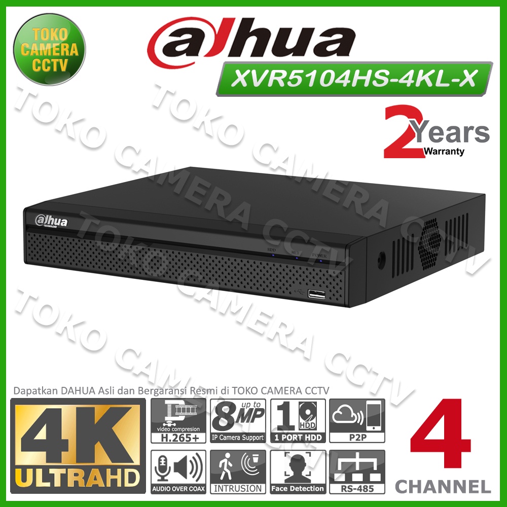 DVR DAHUA 4 CHANNEL DH-XVR5104HS-4KL-X DVR 4CH DAHUA 4K 8MP