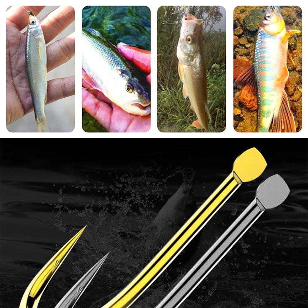 TOP 500 Pcs Memancing Lingkaran Kait Luar Ruangan Baja Karbon Tinggi Alat Pancing Ikan Kait