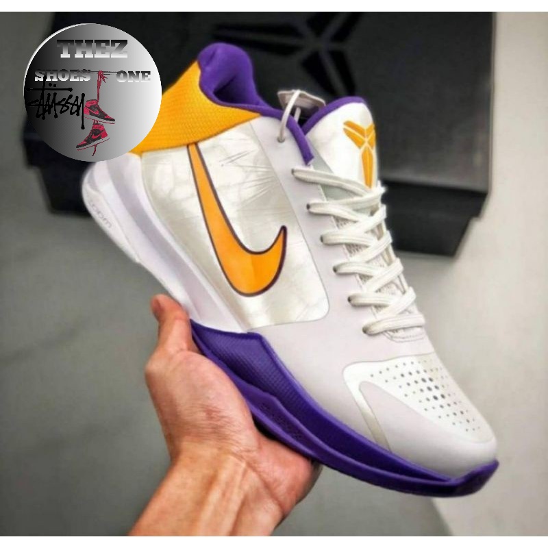 NIKE ZOOM KOBE 5 PROTRO LAKERS HIGH PREMIUM ORIGINAL 100% Thez_Shoesone