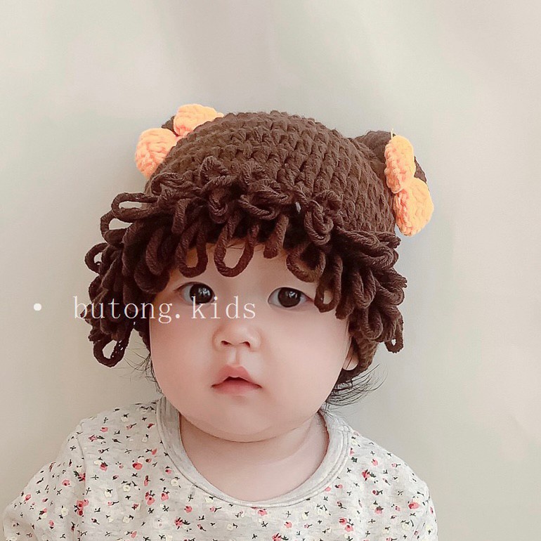 0-3 thn || Topi Wig Korea Bayi Rambut Palsu Newborn Anak Polos Kupluk Karakter Lucu Emen Anak Impor Catalog OIMG OK