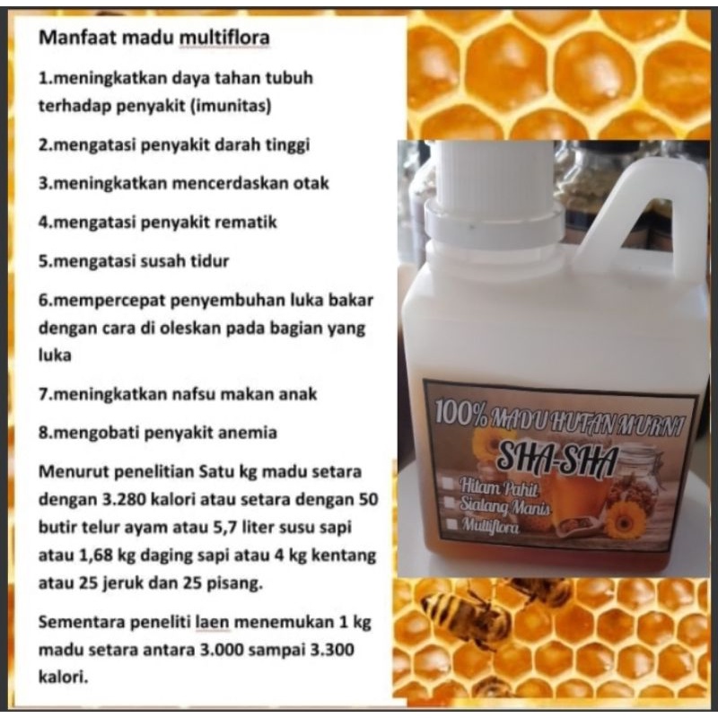 

100% madu hutan murni shasha ( multiflora ) 500 gram