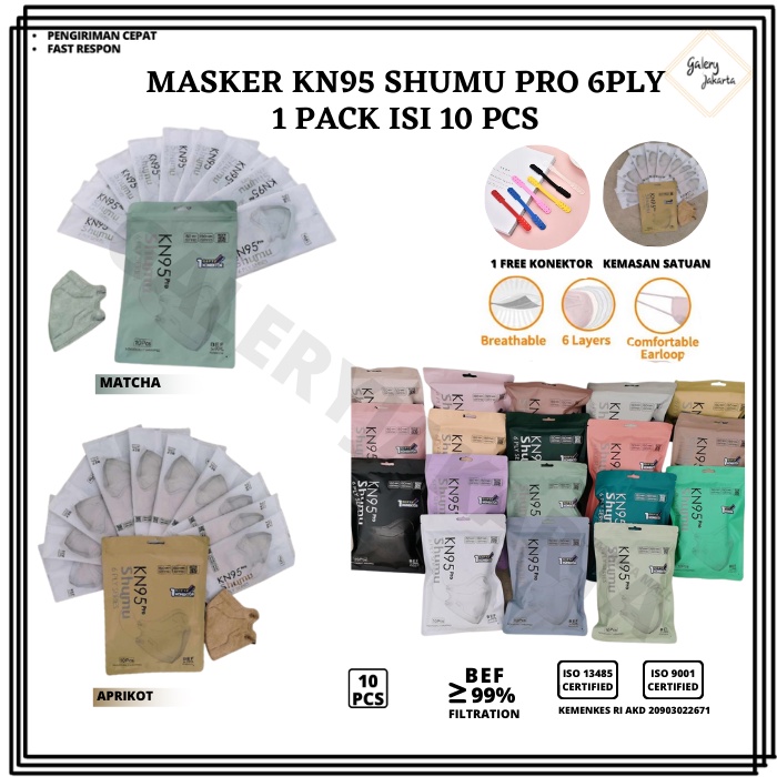 Masker KN95 SHUMU Premium Masker 6ply Series Dewasa isi 10pcs GJ