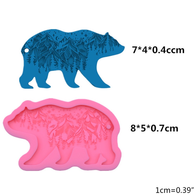 SIY  Epoxy Resin Mold Forest Bear Keychain Silicone Mould DIY Crafts Polymer Clay Jewelry Making Tool