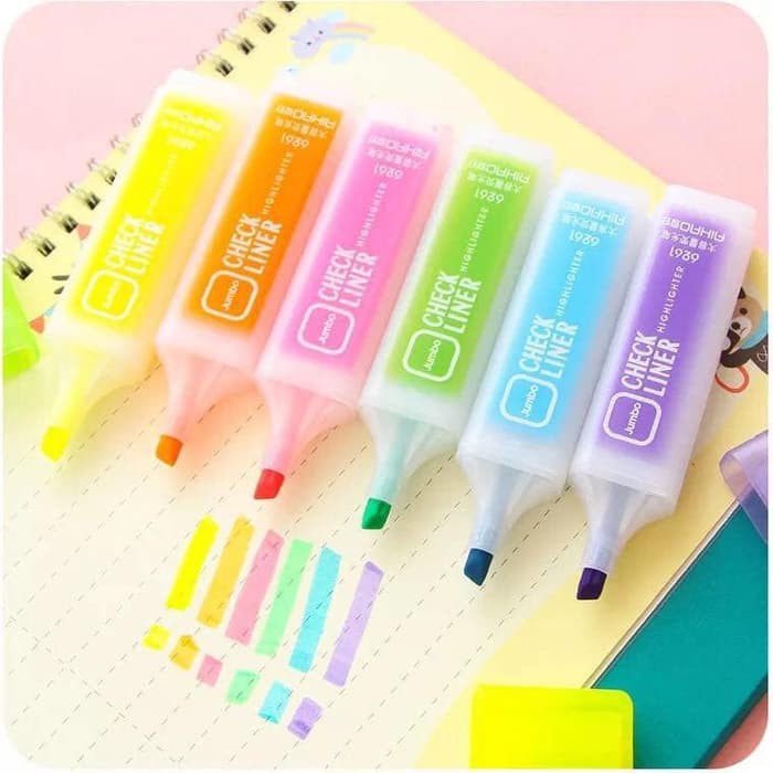 

STABILO CHECK LINER HIGHLIGHTER WARNA TERANG CANTIK IMPORT KOREA - Ungu