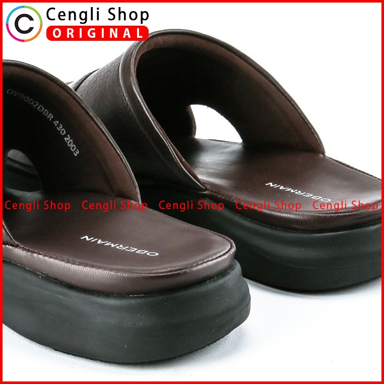 SANDAL OBERMAIN PRIA ORIGINAL CASUAL KULIT ASLI TERBARU COKLAT OM05