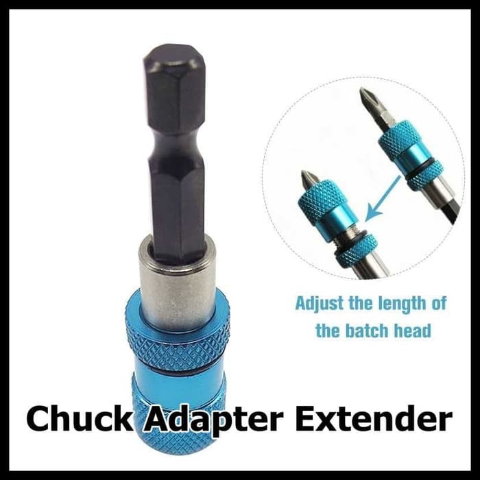 Chuck Adapter Extender Obeng Hexagon Magnetik Shank 1/4 Inch