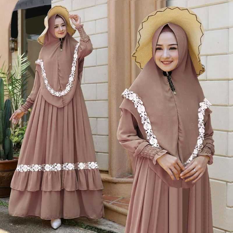 GAMIS SYARI PLUS HIJAB || EMBUN SYARI