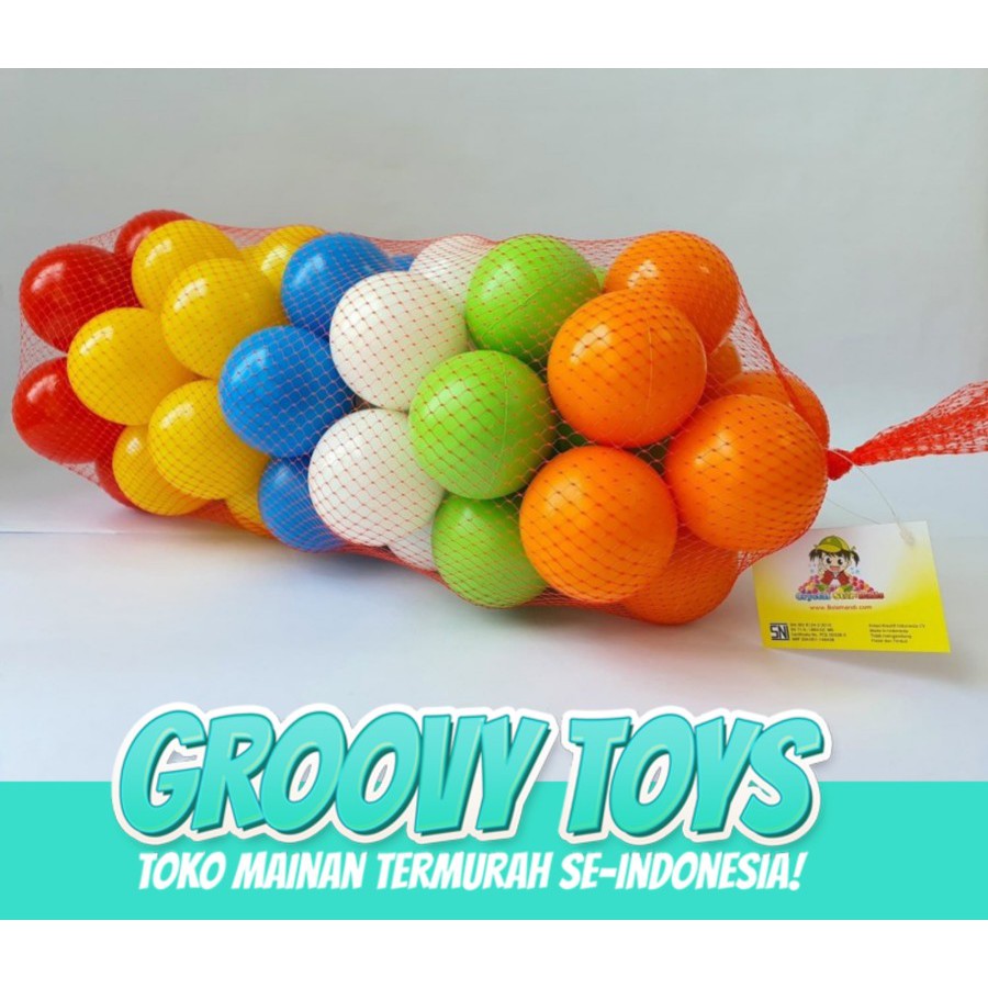 Bola Mandi Anak Plastik Warna Warni / Mandi Bola - Bola Jaring Bl1 50