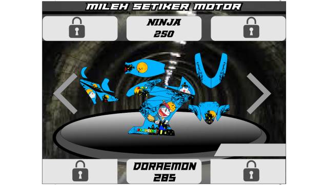 Decal stiker chrome motor ninja doraemon